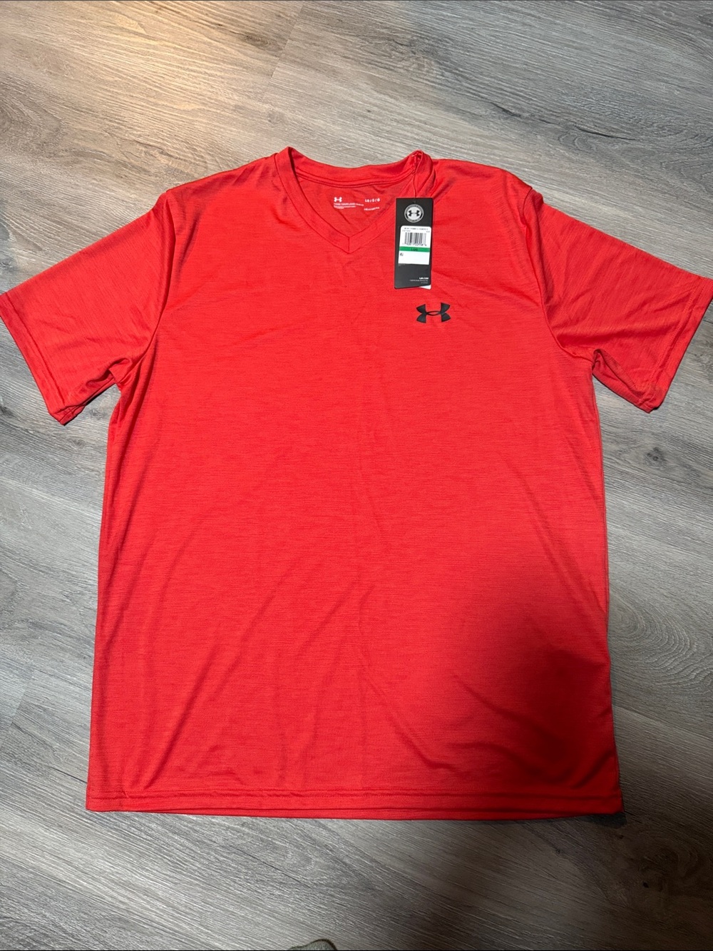 Under Armour Men’s Bright Reddish Orange V-Neck Performance Tee